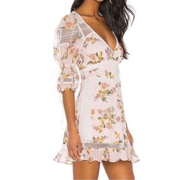 For Love & Lemons Isadora Mini Dress in Blush - Picture 16 of 16